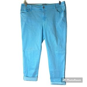So Slimming by Chico's Turquoise Blue Denim Stretch Jeans Size 3 XL/16